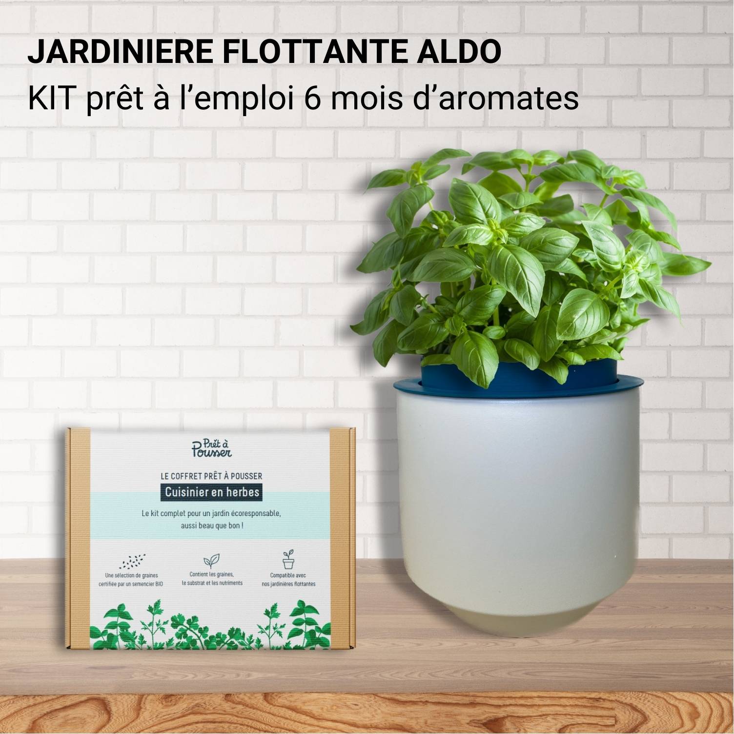 ALDO - ma jardinière flottante - Blanc Potagers Prêt à Pousser 🇫🇷 Potager d'intérieur